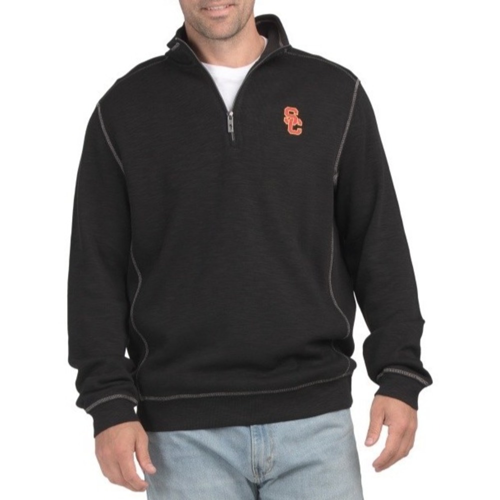 Tommy Bahama Men's Tobago Bay‎ Half Zip Black Active Top Sweater USC L Tall NWT!
